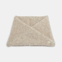 وشاح سنود تريكو محبوك متقاطع باللون البيج للفتيات الصغيرات